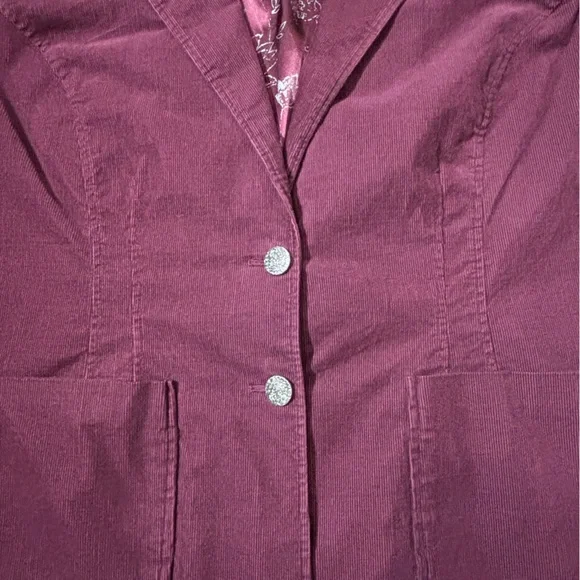 Burgundy Blazer -Cotton -Corduroy  – Size 18/20 - Picture 5 of 10